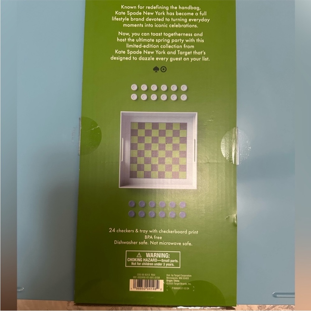 NWT Kate Spade x Target Melamine 2-in-1 Checkers and Serve Tray Game Set - Picture 5 of 5